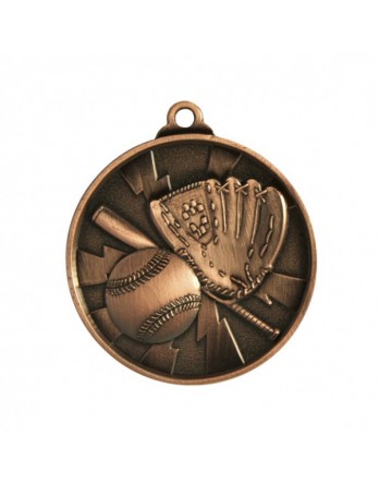 Baseball/Softball Heavy Two Tone Medal 50mm - Bronze