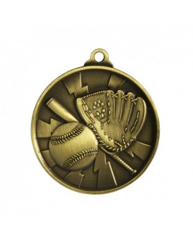 Baseball/Softball Heavy Two Tone Medal 50mm - Gold