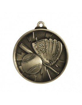Baseball/Softball Heavy Two Tone Medal 50mm - Silver