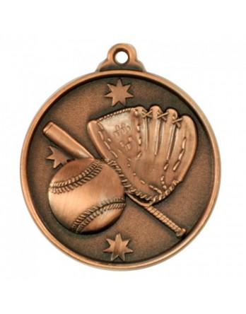 Baseball/Softball Heavy Stars Medal 50mm - Bronze