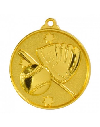 Baseball/Softball Heavy Stars Medal 50mm - Gold