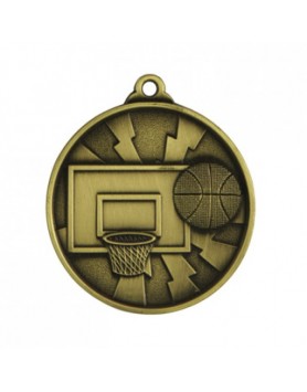 Basketball Heavy Two Tone Medal 50mm - Gold