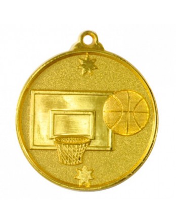 Basketball Heavy Stars Medal 50mm - Gold