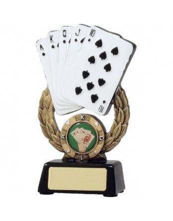  Cards on Wreath Resin Trophy 150mm
