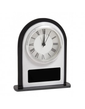 Clock Domed Frosted Glass/Black 165mm