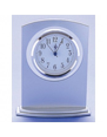 Clock White Glass/Stainless Steel 180mm