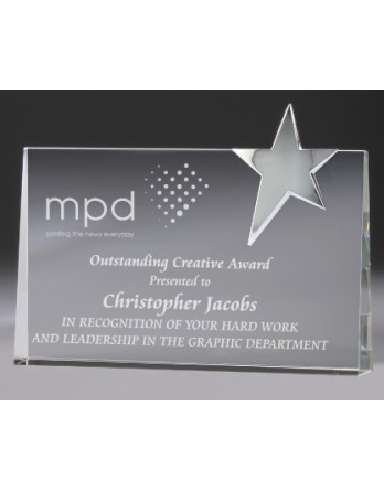 Crystal 40mm Tapered Award with Chrome Star 150mm