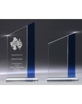 Glass Budget Peak Award with Blue Trim 245mm