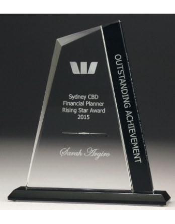 Glass Peak Award with Black Panel 180mm