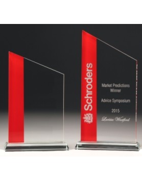 Glass Peak Award with Red Trim 200mm