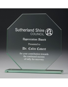 Jade Glass Hexagonal Award 210mm