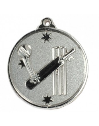 Cricket Heavy Stars Medal 50mm - Silver