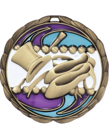 Medal - Dance Gold Stained Glass 65mm