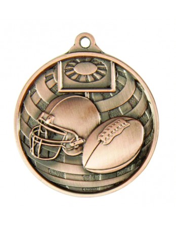 Medal - Two Tone Gridiron Bronze 50mm