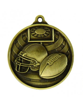 Medal - Two Tone Gridiron Gold 50mm