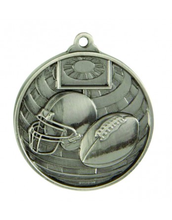 Medal - Two Tone Gridiron Silver 50mm
