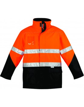 Jacket Hi Vis Storm Mens - Orange/Black