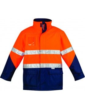Jacket Hi Vis Storm Mens - Orange/Navy