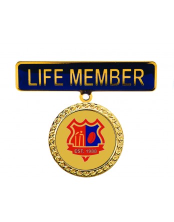 Two Piece Life Member Badge - Black