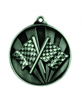 Medal - Two Tone Racing Silver
