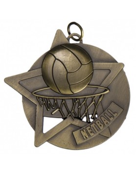 Netball Medal 50mm - Gold