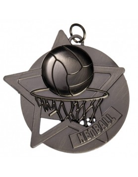 Netball Medal 50mm - Silver