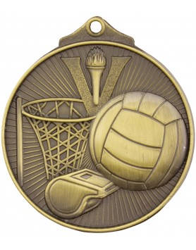 Netball Sunraysia Series Medal 52mm - Gold