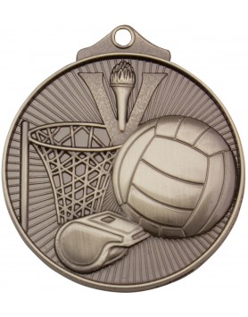 Netball Sunraysia Series Medal 52mm - Silver
