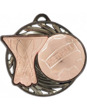 Netball Vortex Series Medal 52mm - Bronze