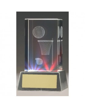  Netball 3D Crystal with Light Up Base 110mm