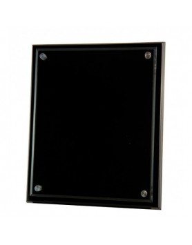 Plaque Clear Acrylic on Black Timber 200x250mm