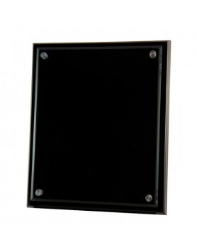 Plaque Clear Acrylic on Black Timber 250x300mm