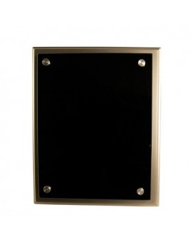 Plaque Black Glass on Silver Timber 175x225mm 