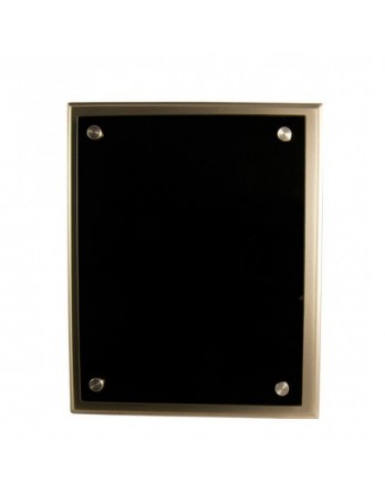 Plaque Black Glass on Silver Timber 200x250mm