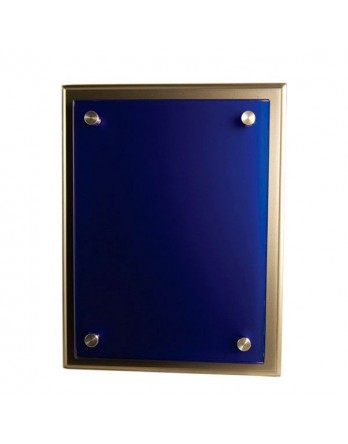 Plaque Blue Glass on Silver Timber 175x225mm