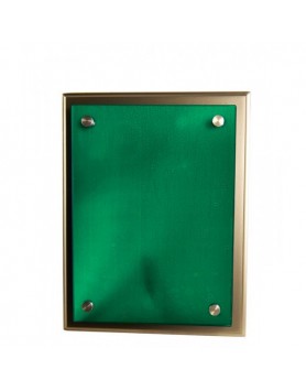 Plaque Green Glass on Silver Timber 175x225mm