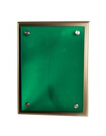 Plaque Green Glass on Silver Timber 250x300mm