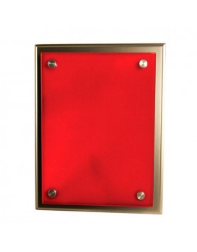 Plaque Red Glass on Silver Timber 175x225mm