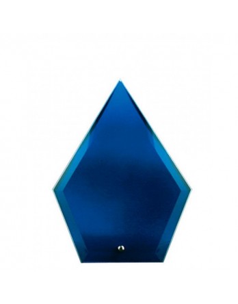 Glass Plaque Arrowhead Blue 165mm