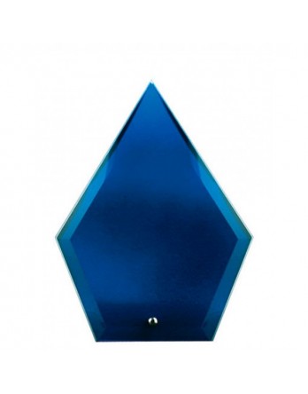 Glass Plaque Arrowhead Blue 195mm