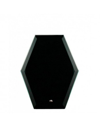 Glass Plaque Hexagonal Black 165mm