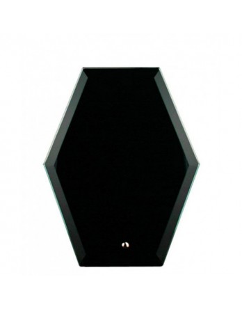 Glass Plaque Hexagonal Black 195mm
