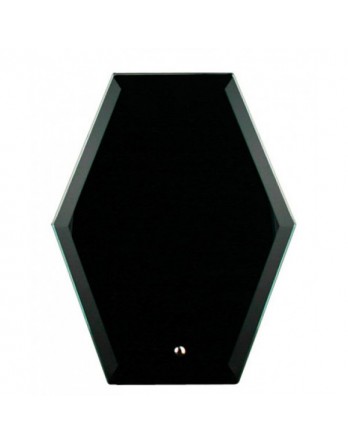 Glass Plaque Hexagonal Black 225mm