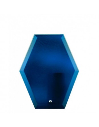 Glass Plaque Hexagonal Blue 165mm