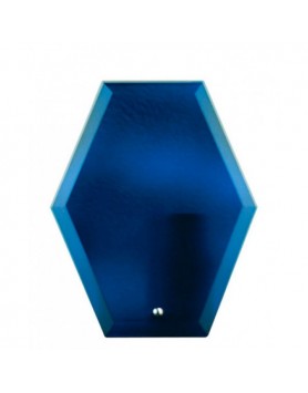 Glass Plaque Hexagonal Blue 195mm