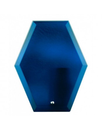 Glass Plaque Hexagonal Blue 225mm