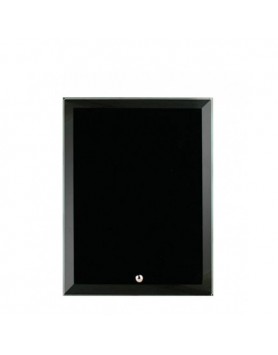 Glass Plaque Rectangular Black 150mm