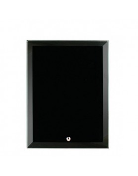 Glass Plaque Rectangular Black 180mm