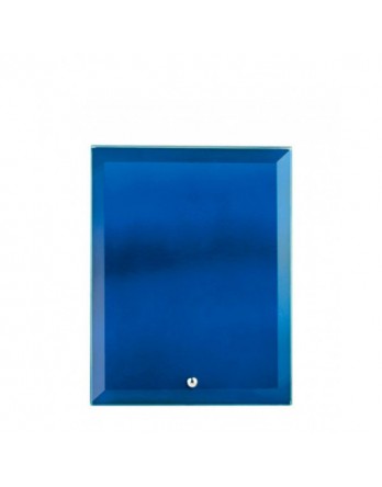 Glass Plaque Rectangular Blue 150mm