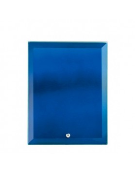 Glass Plaque Rectangular Blue 180mm